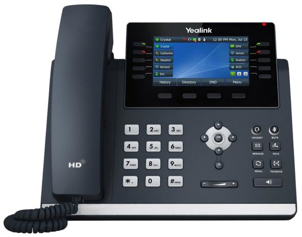 Yealink SIP-T46U VoIP-Telefon mit Rufnummernanzeige grau