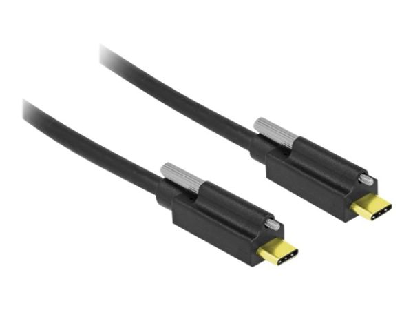 Delock USB-Kabel - 24 pin USB-C (M) schraubbar zu 24 pin USB-C (M)