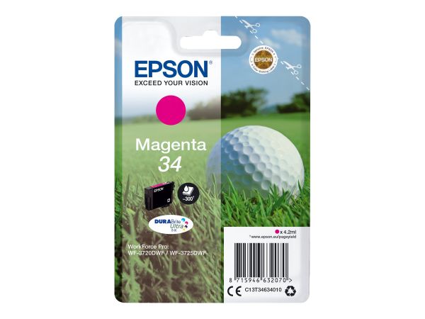 Tintenpatrone C13T34634010 / 34 magenta f. Epson WorkForce Pro WF-3700/3720 DW/3