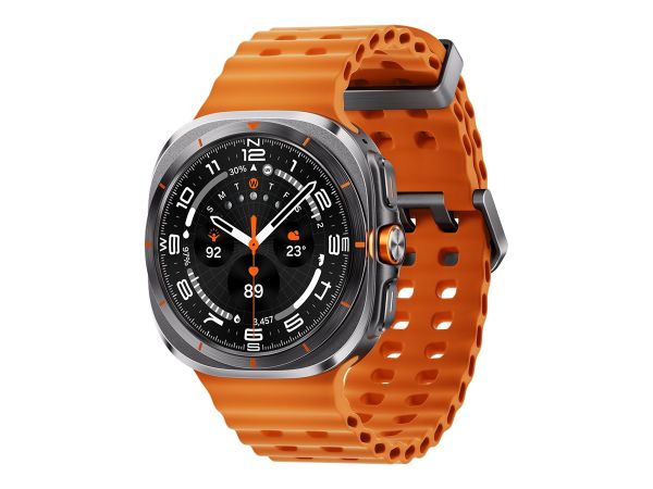 Samsung Galaxy Watch Ultra - 47 mm - Titan - intelligente Uhr mit Marineband - Gummi - Orange - Band