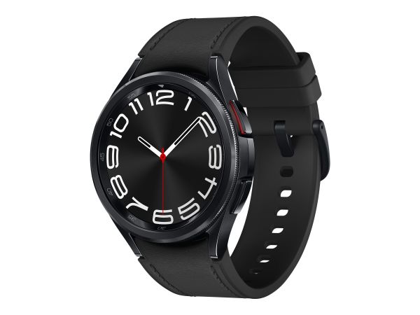 Samsung Galaxy Watch6 Classic - 43 mm - intelligente Uhr mit Band - Hybrid-Eco-Leder - schwarz - Ban
