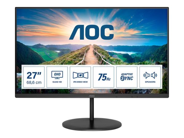 AOC Q27V4EA - LED-Monitor - 68.6 cm (27") - 2560 x 1440 QHD @ 75 Hz