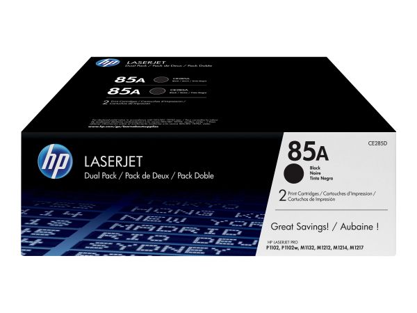 HP Toner 85A schwarz Doppelpack f. HP LaserJet P1102/M1132/M1212/M1217