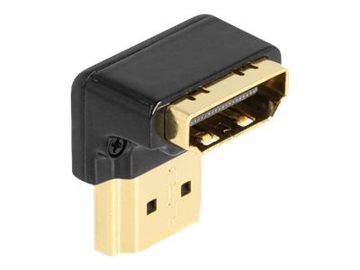 Delock Highspeed - HDMI-Adapter - HDMI männlich zu HDMI weiblich nach unten abgewinkelt - Schwarz -