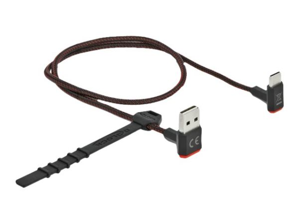 Delock Easy - USB-Kabel - USB (M) nach oben/unten abgewinkelt, doppelseitig zu 24 pin USB-C (M)