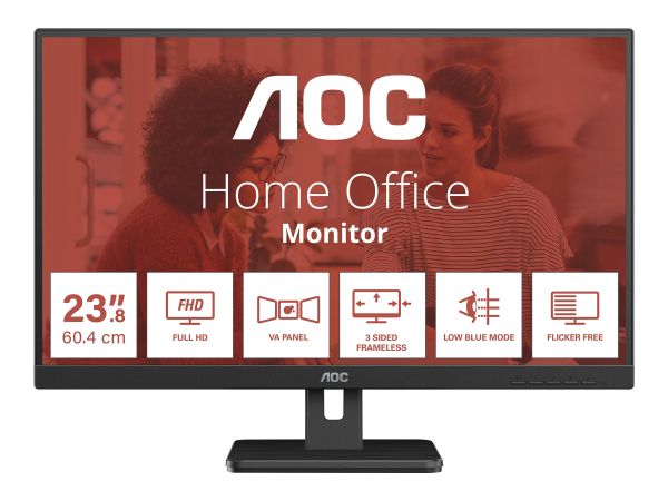 AOC Essential-line 24E3UM/BK - LED-Monitor - 60.5 cm (24")