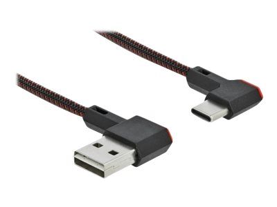 Delock Easy - USB-Kabel - USB (M) links/rechts abgewinkelt, umkehrbar zu 24 pin USB-C (M)