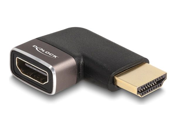 Delock Highspeed - HDMI-Adapter mit Ethernet - HDMI männlich zu HDMI weiblich links abgewinkelt - Sc