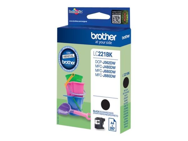 Brother LC221BK - Schwarz - original - Tintenpatrone