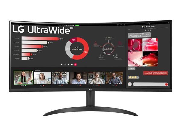 LG UltraWide 34WR50QC-B - LED-Monitor - gebogen - 86.42 cm (34")