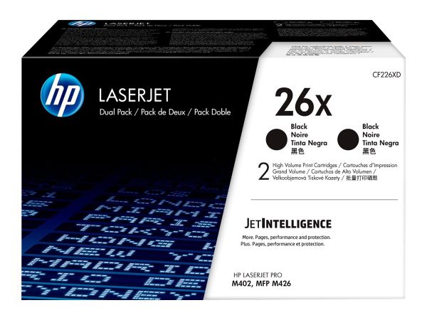 HP Toner 2er-Pack 26X schwarz f. LaserJet Pro M402/MFP M426 Serie 9000 Seiten