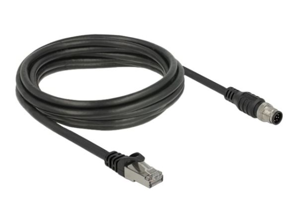 Delock Patch-Kabel - 8-polig M12 (M) zu RJ-45 (M)