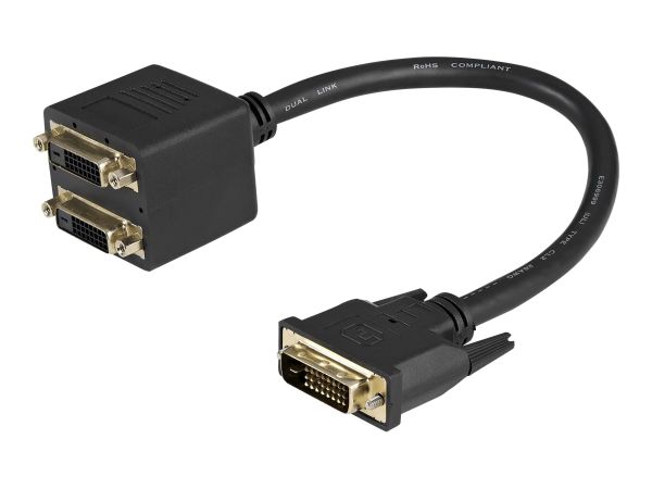 DVI-D auf 2x DVI-D 30cm Splitter Kabel Dual Link DVI25 Y-Kabel - Stecker/Buchse