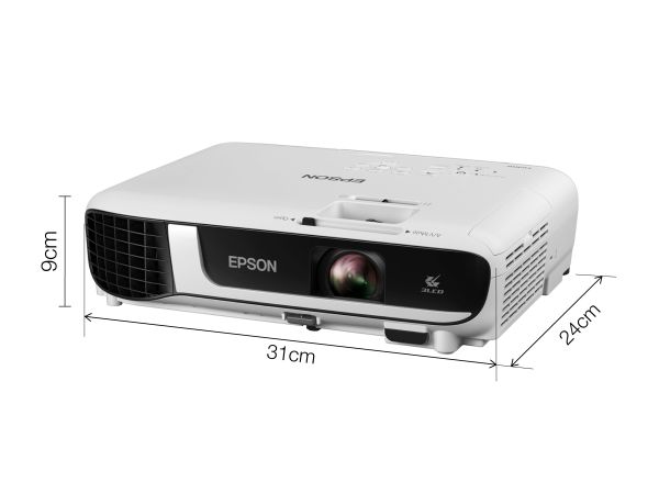 Epson EB-W51, 4000 ANSI Lumen, 3LCD, WXGA(1280x800), 16000:1, 16:10, 838,2 - 8128 mm (33 -