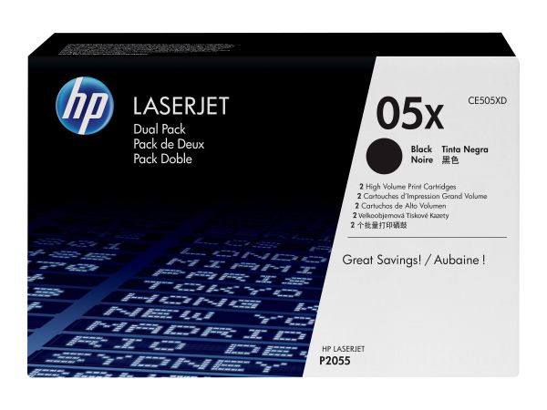 HP Toner CE505XD schwarz Doppelpack für HP LaserJet P2055dn/P2055x/P2055d