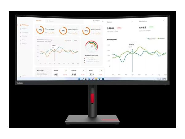 Lenovo ThinkVision T34w-30 - LED-Monitor - gebogen - 86.4 cm (34")