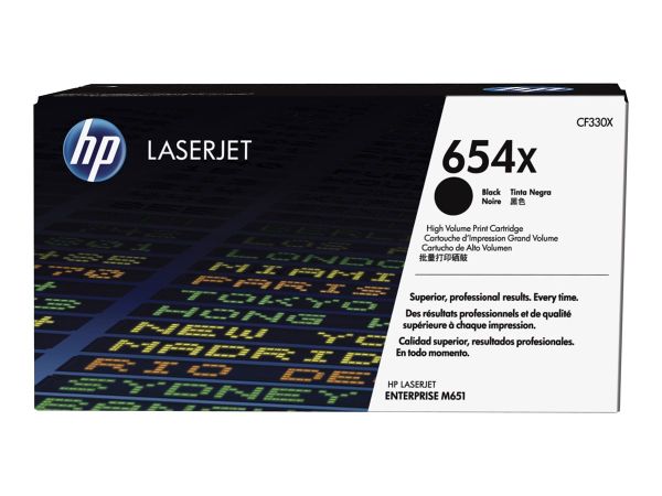 HP 654X - Hohe Ergiebigkeit - Schwarz - Original - LaserJet - Tonerpatrone (CF330X)