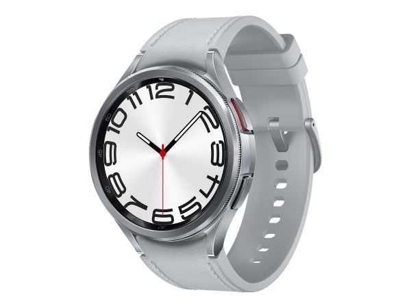 Samsung Galaxy Watch6 Classic - 47 mm - intelligente Uhr mit Band - Hybrid-Eco-Leder - Silber - Band
