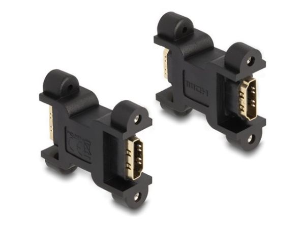 Delock Highspeed - HDMI-Adapter mit Ethernet - HDMI weiblich zu HDMI weiblich - Schwarz - unterstütz