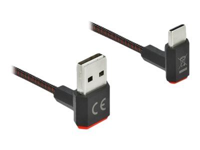 Delock Easy - USB-Kabel - USB (M) nach oben/unten abgewinkelt, doppelseitig zu 24 pin USB-C (M)