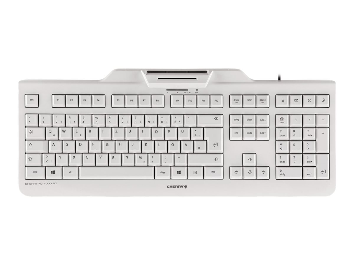 Tastatur KC | integriertem weiß/grau + Logiway Platform SC 1000 Smartcard-Terminal Solution USB