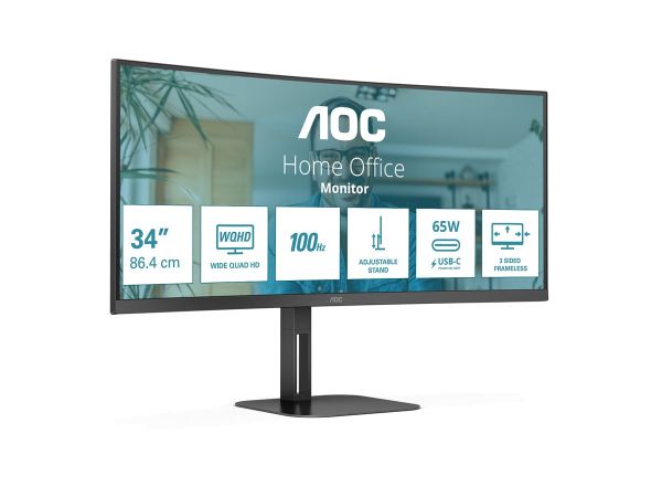 AOC Value-line CU34V5C/BK - V5 series - LED-Monitor - gebogen - 86.4 cm (34")