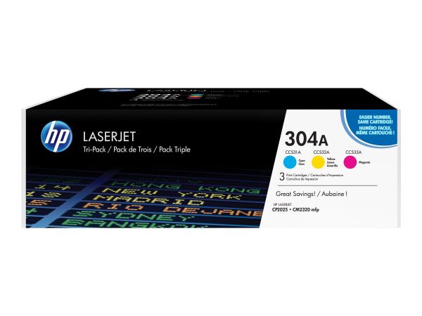 HP Toner 304A dreifarbig f. HP LaserJet CP2025/CM2320 MFP