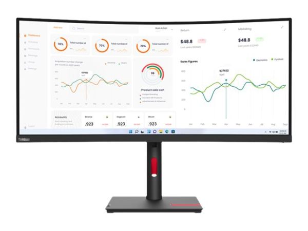 Lenovo ThinkVision T34w-30 - LED-Monitor - gebogen - 86.4 cm (34")