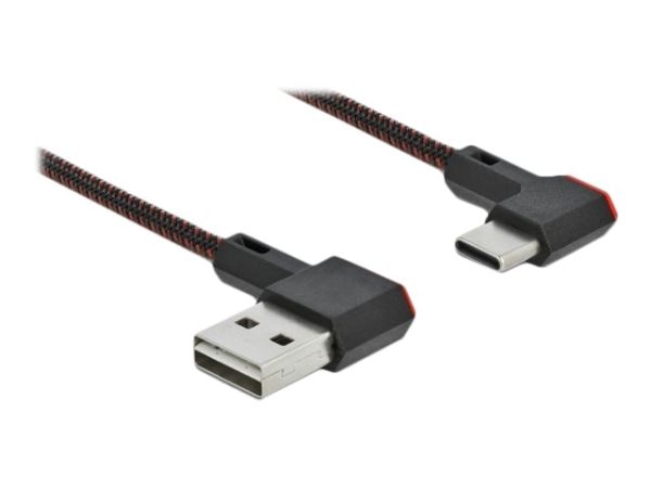 Delock Easy - USB-Kabel - USB (M) links/rechts abgewinkelt, umkehrbar zu 24 pin USB-C (M)