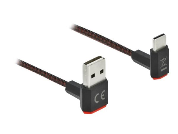 Delock Easy - USB-Kabel - USB (M) nach oben/unten abgewinkelt, doppelseitig zu 24 pin USB-C (M)