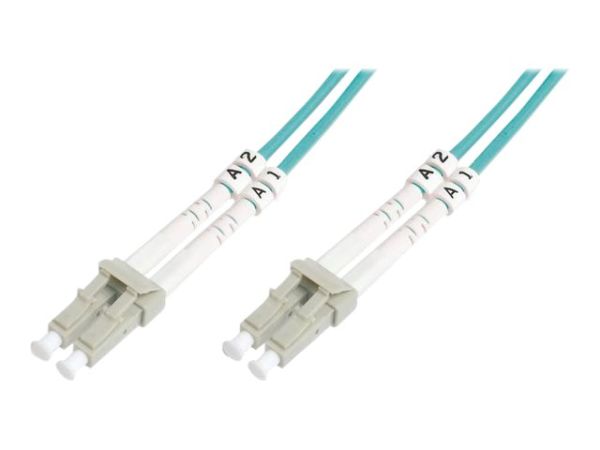 DIGITUS LWL Multimode Patchkabel OM4 LC / LC 3m Glasfaser duplex aquamarin