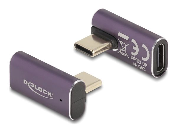 Delock USB-Adapter - 24 pin USB-C (M) links/rechts abgewinkelt zu 24 pin USB-C (W)