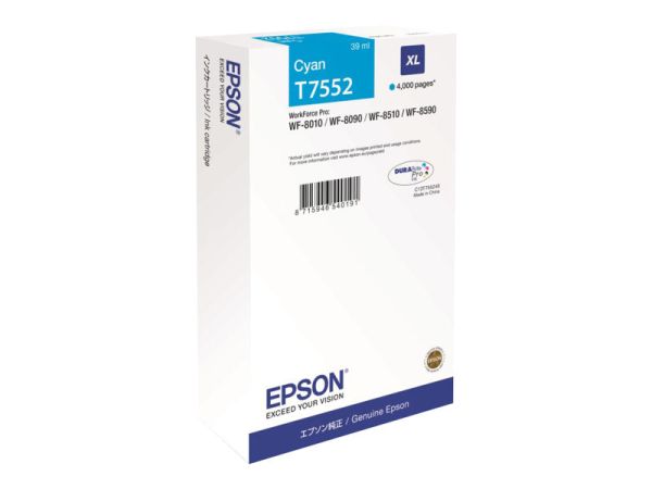 Tintenpatrone C13T755240 cyan f. Epson WF-8xxx 4000 Seiten