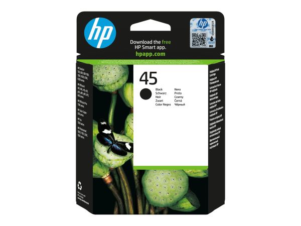 HP Tintenpatrone Nr. 45 schwarz 42ml für Deskjet Officejet Pro