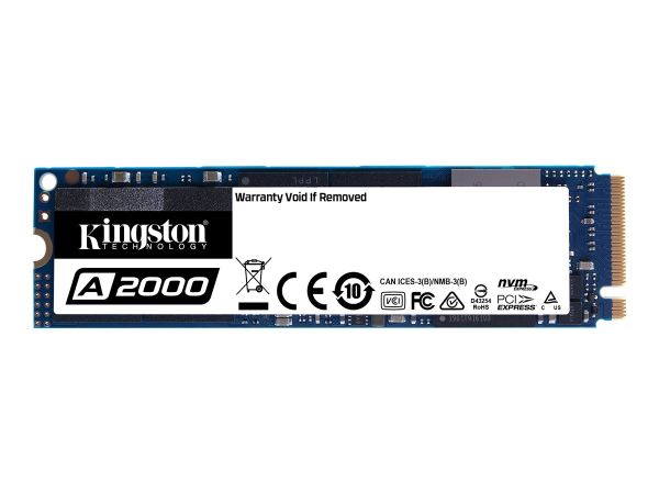 Kingston A2000 - SSD - verschlüsselt - 250 GB - intern - M.2 2280 - PCIe 3.0 x4 (NVMe)