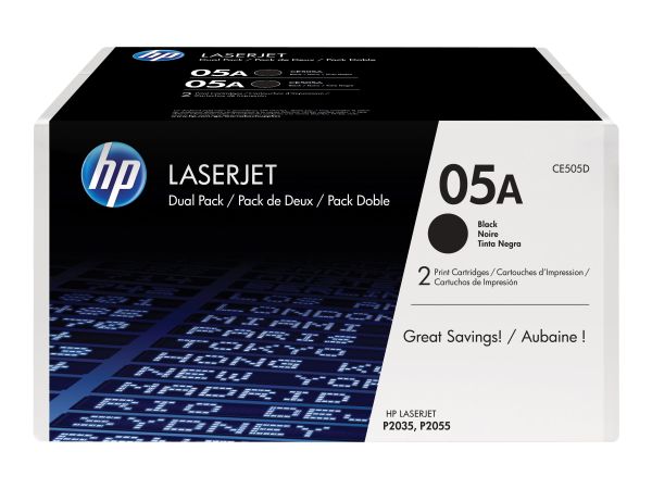 HP Toner 05A schwarz 2er-Pack f. LaserJet P2035/P2055d/dn