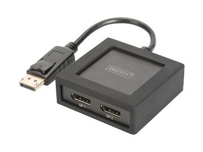 Digitus 4K DisplayPort Splitter, 1x2, DisplayPort,DisplayPort, 4096 x 2160 Pixel, Schwarz, 16 Bit,