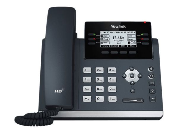 Yealink SIP-T42U VoIP-Telefon mit Rufnummernanzeige grau